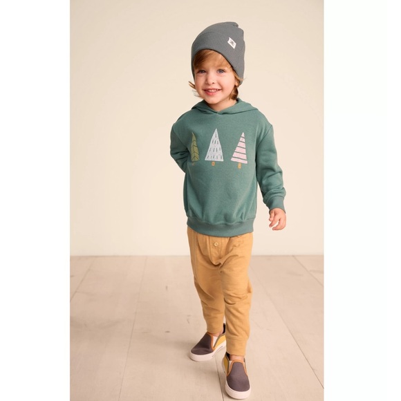 Little Co. by Lauren Conrad Hoodie Pine Trees Christmas Holiday Sweatshirt 4T - Picture 1 of 6